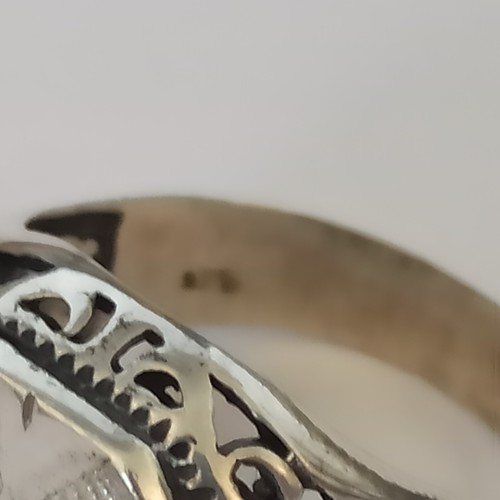 Vintage Men's Ring Signet Sterling 925 Silver Art Deco Revival 70s Retro 8.25 - Picture 14 of 21