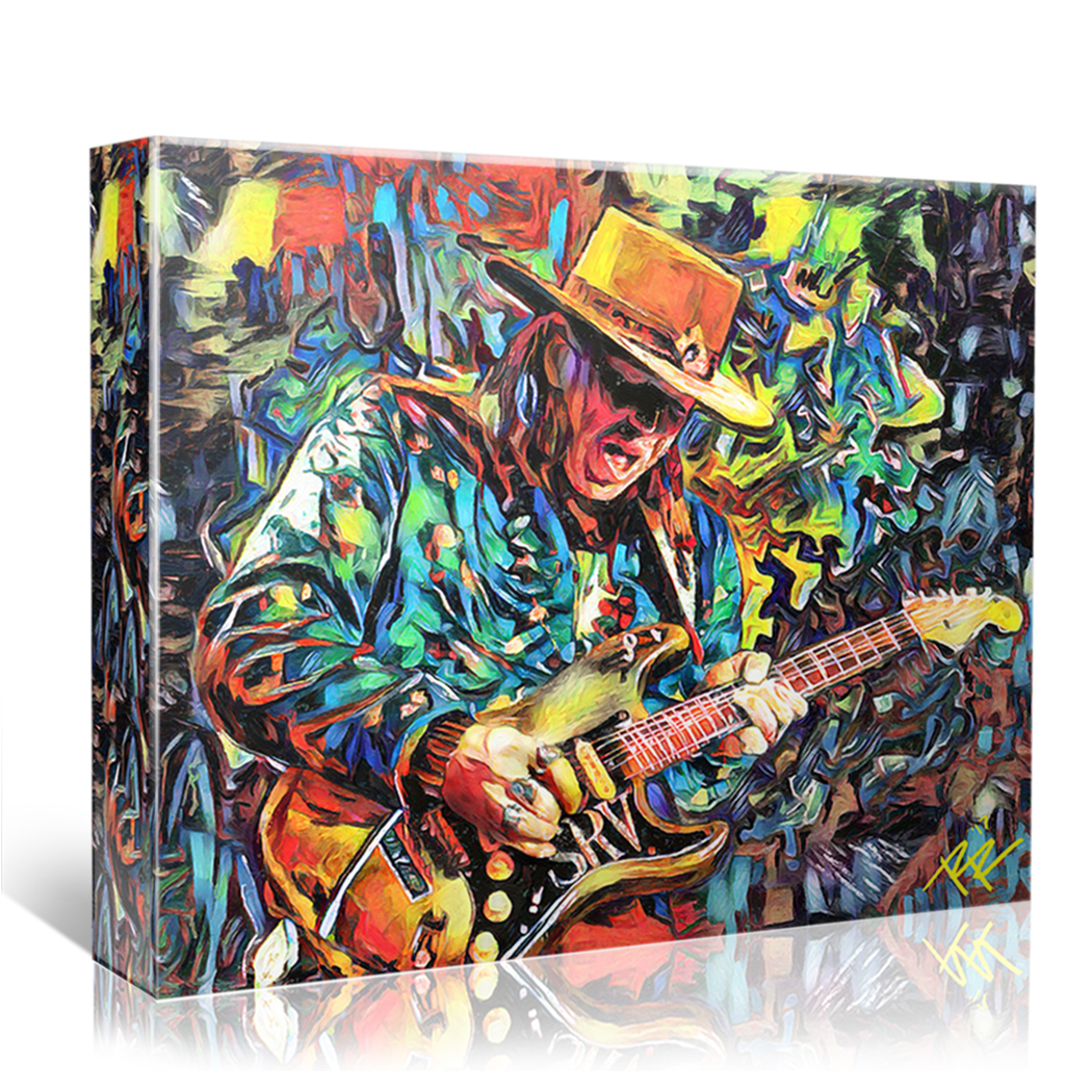 Stevie Ray Vaughan Art Print, Blues Canvas, SRV Painting