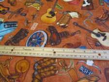Brown Quilting Treasures Lil' Bit Of Country Toss Cotton Fabric By The Yard