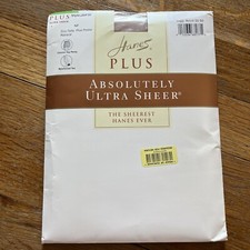 Hanes Plus Absolutely Ultra Sheer Pantyhose "Natural" Control Top Plus PETITE