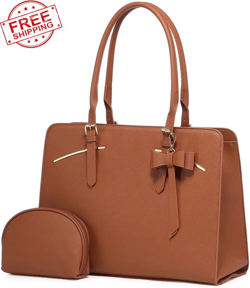 Laptop Bag for Women Waterproof Leather Laptop Tote Bag Work