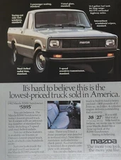 Mazda Truck Magazine Ad Picture Pickup Trucks Vintage 1982 Wall Art Decor