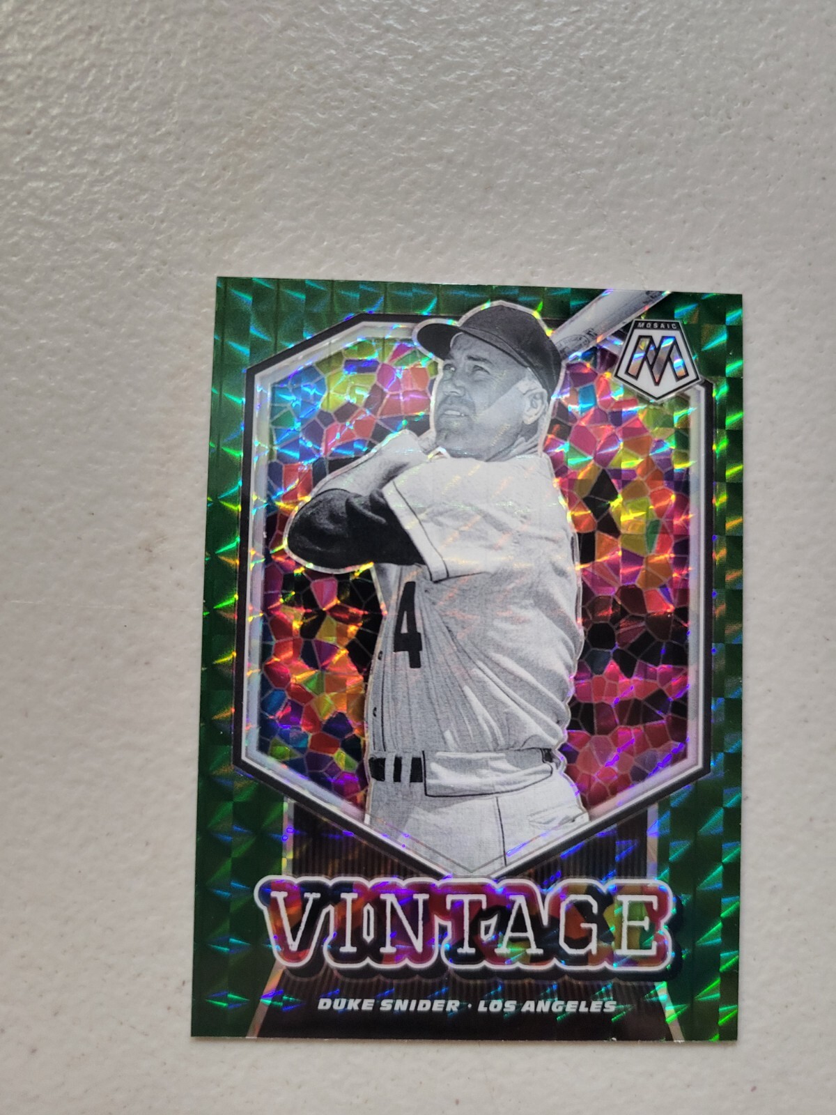 2021 Panini Mosaic Vintage Green Prizm Duke Snider Los Angeles #V7 NM