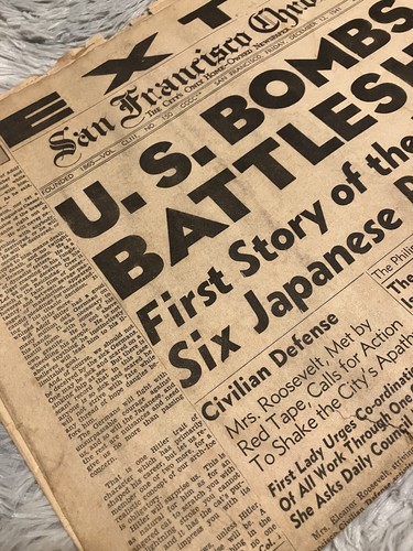 WWII San Francisco Chronicle War Time Newspaper December 12, 1941 - Picture 2 of 8