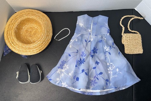 Retired American Girl of Today Periwinkle Outift, Bag, Hat, Pearls, Shoes - Picture 2 of 3