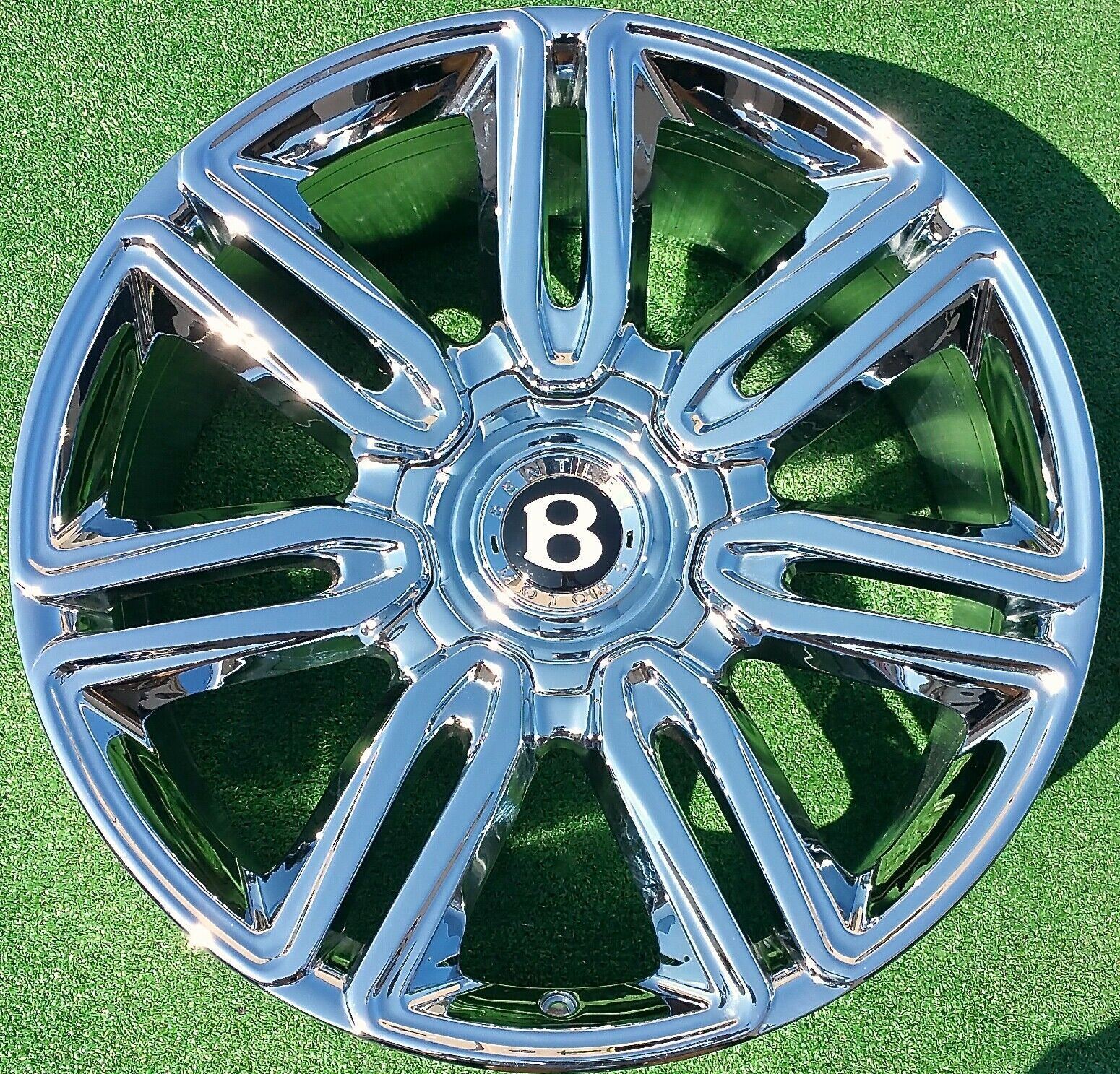 Chrome Factory Bentley Wheels 21 inch Continental OEM Flying Spur 7 Twin Spoke