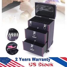 Large Rolling Cosmetic Case Makeup Trolley Rolling Makeup Case Waterproof