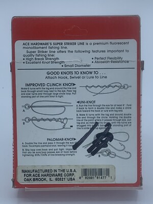 ace hardware super striker 20lb 220 yds clear mono fishing line | eBay