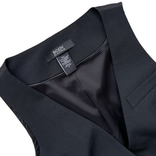 Vintage Body By Victoria Black Button Up Vest Size 2 - Picture 3 of 3
