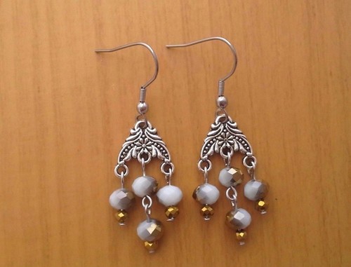 Beautiful Opaque Colors Small Chandelier Dangle Earrings Victorian Vintage Style - Picture 41 of 44