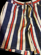 Wrangler Boys Red White Blue Striped Cotton Shorts Vintage 1970 s Size 13/14 USA