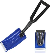 ORIENTOOLS Collapsible Snow Shovel with D-Grip Handle and Durable Aluminum Edge 