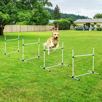 Piece Adjustable Dog Jump Bar Pet Exercise Kit Agility Training