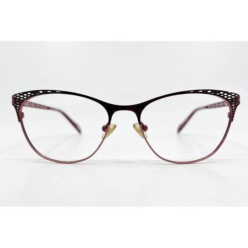 Laura Ashley Eyeglass Frames Women Wine Red Anne Titanium Cat Eye 53-17-135