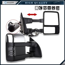 Chrome Tow Mirrors For 99-07 Ford F250 F350 F450 F550 Power Heated Turn Signal