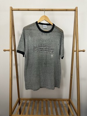 VTG 80s Harley Davidson 3D Emblem Thrashed Paper Thin Burnout Ringer T-Shirt XL