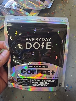 Everyday Dose 4.4 Oz Medium Roast Mushroom Coffee+  Exp 6/27 Collagen Nootropics