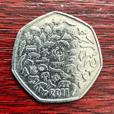 UK 2011 50p Fifty Pence Coin Elizabeth II 1952-2022 Era Uncertified