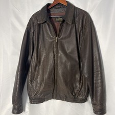 Vintage Robert Comstock Endurance Brown Leather Jacket Men Size 44 L-XL w Gloves