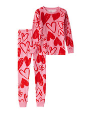 Carter's Girls 2-Piece Valentine Heart DreamPlush Pajama Set Pink 4