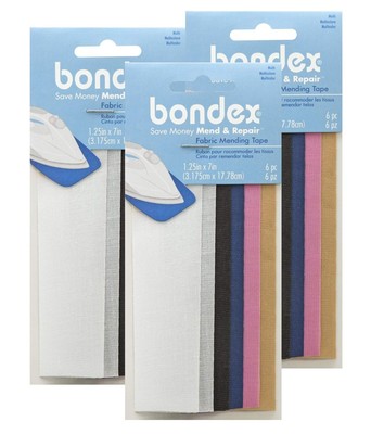 Mend and Repair with No Sew Iron-On Patch Fabric Mending Tape 1.25x7'' (3.175c...