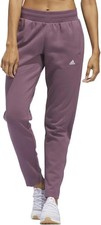 Adidas Women  s Relaxed Fit Tapered Legs Fleece Pant - Purple Shadow Fig , XS