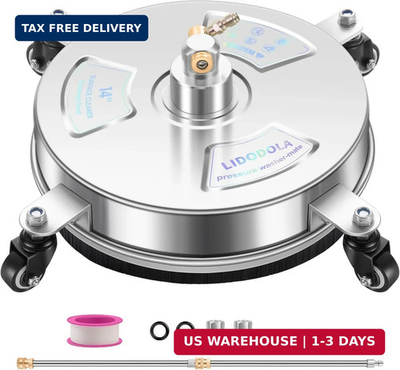 #ad 14quot; Pressure Washer Surface Cleaner with 4 Wheels Stainless Steel Surface Clea $97.86