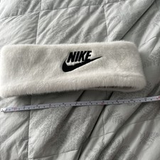Exclusive Nike Warm Fuzzy Headband White Black Warm Furry One Size Fur Clean