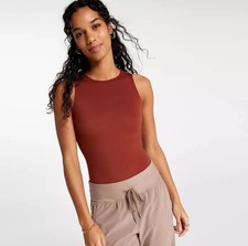 New CALIA Women's Inspire Tank Bodysuit Red Brown Size XL Sleeveless Stretch