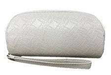 Oakley Women  s Sunglasses Case Luxury Leather Soft Shell Zipper White EUC