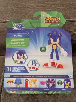 New Sonic The Hedgehog 35th Anniversary Figure w/ Chaos Emerald