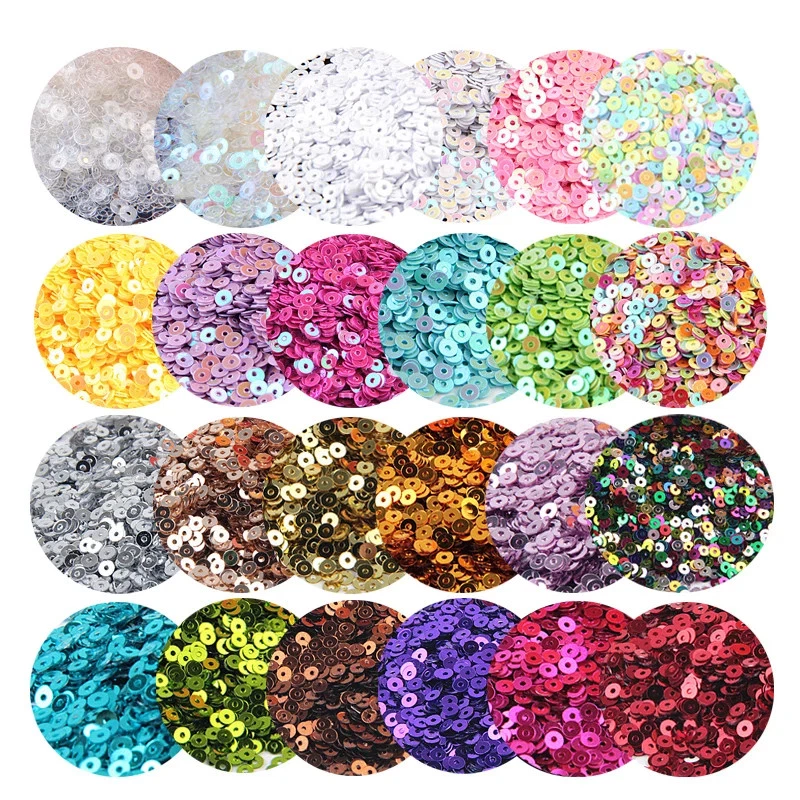 3/4/5/6mm Flat Round Sequins for Crafts, Sewing, and Clothing Decoration - Image 2 of 4