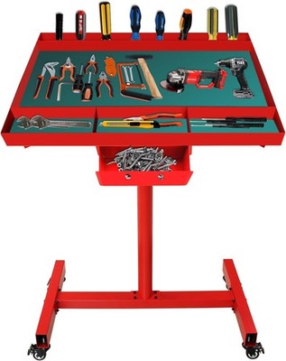 Adjustable Tear Down Work Table, Rolling Work Table for Garages Repair Shops