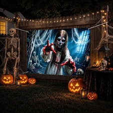Halloween Banner 71 X 43 Inch Scary Ghostbackdrop