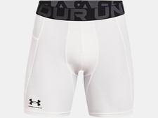 Under Armour Men's HeatGear Compression Shorts - 6" - White/Black