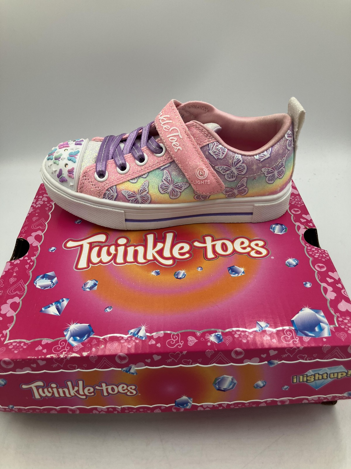 Skechers Twinkle Toes Shoes Girls Size 11 Pink Shuffles Ombr