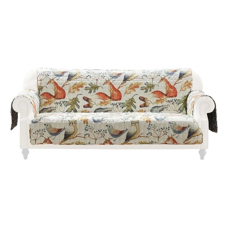 Benjara Owl Songbird Polyester Sofa Cover Protector