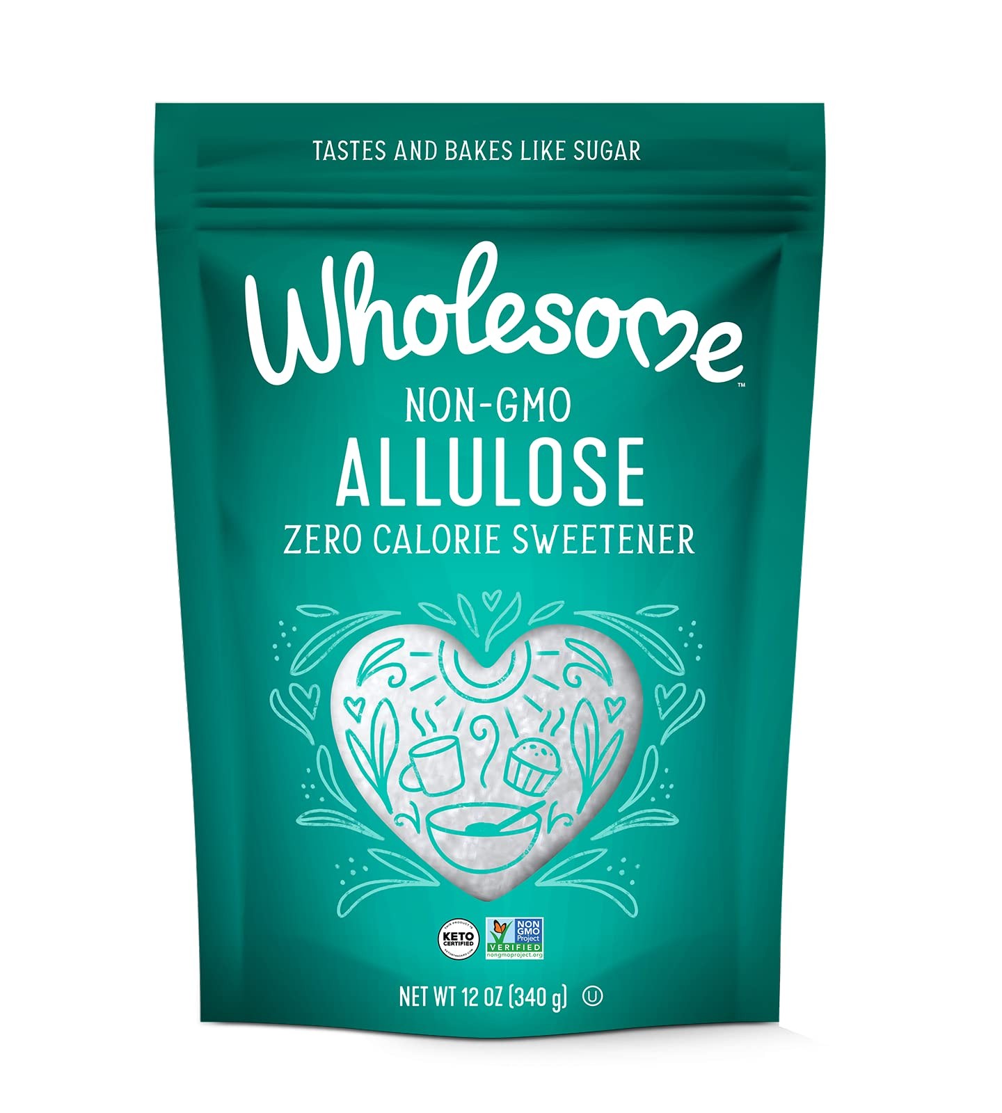 Wholesome Sweeteners 12-Ounce Allulose Sweetener, Zero Calorie Sugar Substitu...