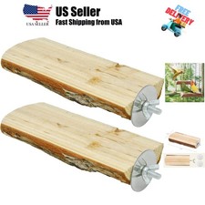Parrot Cage Perch, Wooden Platform for Birds 2 Packs