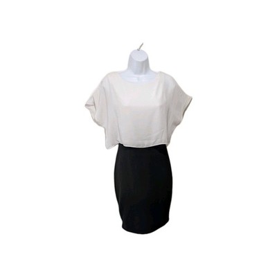 Lulus Poover Overlay Top Color Block Dress Womens M 90s Minimalist Y2k drs20