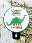 VINTAGE SINCLAIR DINO GASOLINE MOTOR OIL PUMP STATION PORCELAIN TOPPER GAS SIGN