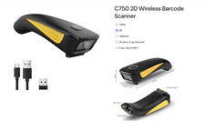 NETUM C750 2D Wireless Barcode Scanner Bluetooth & USB, Handheld QR/1D/2D Read
