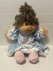 2004 Cabbage Patch Kids Doll Brown Hair Brown Eyes Blue Dress