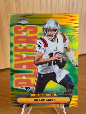 2025 Topps Chrome - Drake Maye - Power Players Yellow Refractor /275 Patriots