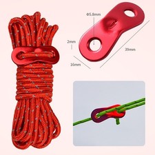 4x reflektierende Zeltseile Camping Vorzelt Führungsseil Schnur mit Schnalle 4M UK Verkauf