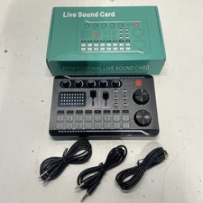 Live Sound Card V8S Black Audio Mixer Podcast Voice FX