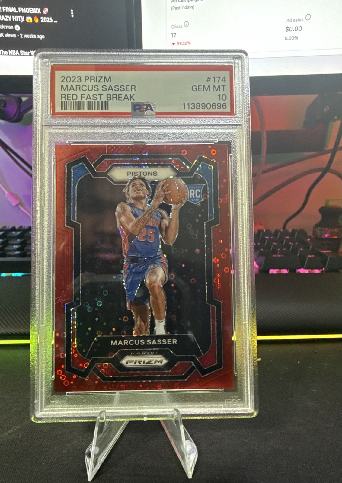 2023-24 Panini Prizm - Marcus Sasser #174 Red Fast Break Prizm /100 (RC)