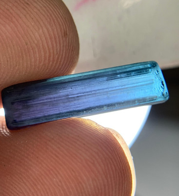 7.40 Crt Natural Deep Blue Indicolite Tourmaline Crystal From Afghanistan