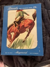 Vintage Meyercord Decal Western Bronco Riding Cowboy Still In Original Package