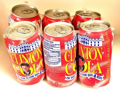 1996 Bill Clinton Cola SIX Pack Sealed Unopened